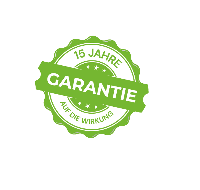15 Jahre Garantie auf die OA-Water Wirkung